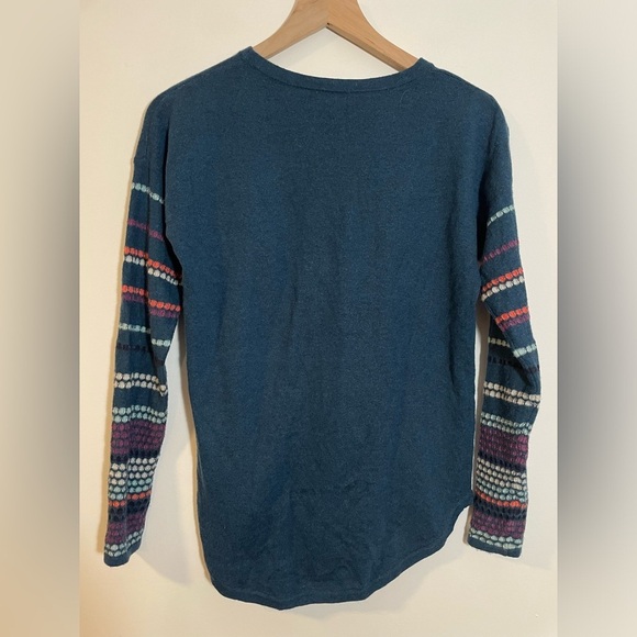 SMARTWOOL Women's Extra Small Shadow Pine Crew Neck Sweater Teal Blue Outdoor - Picture 5 of 8